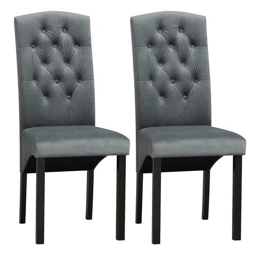 Modern Dining Chair with High Backrest High-density Sponge Cushion, Dark Gray