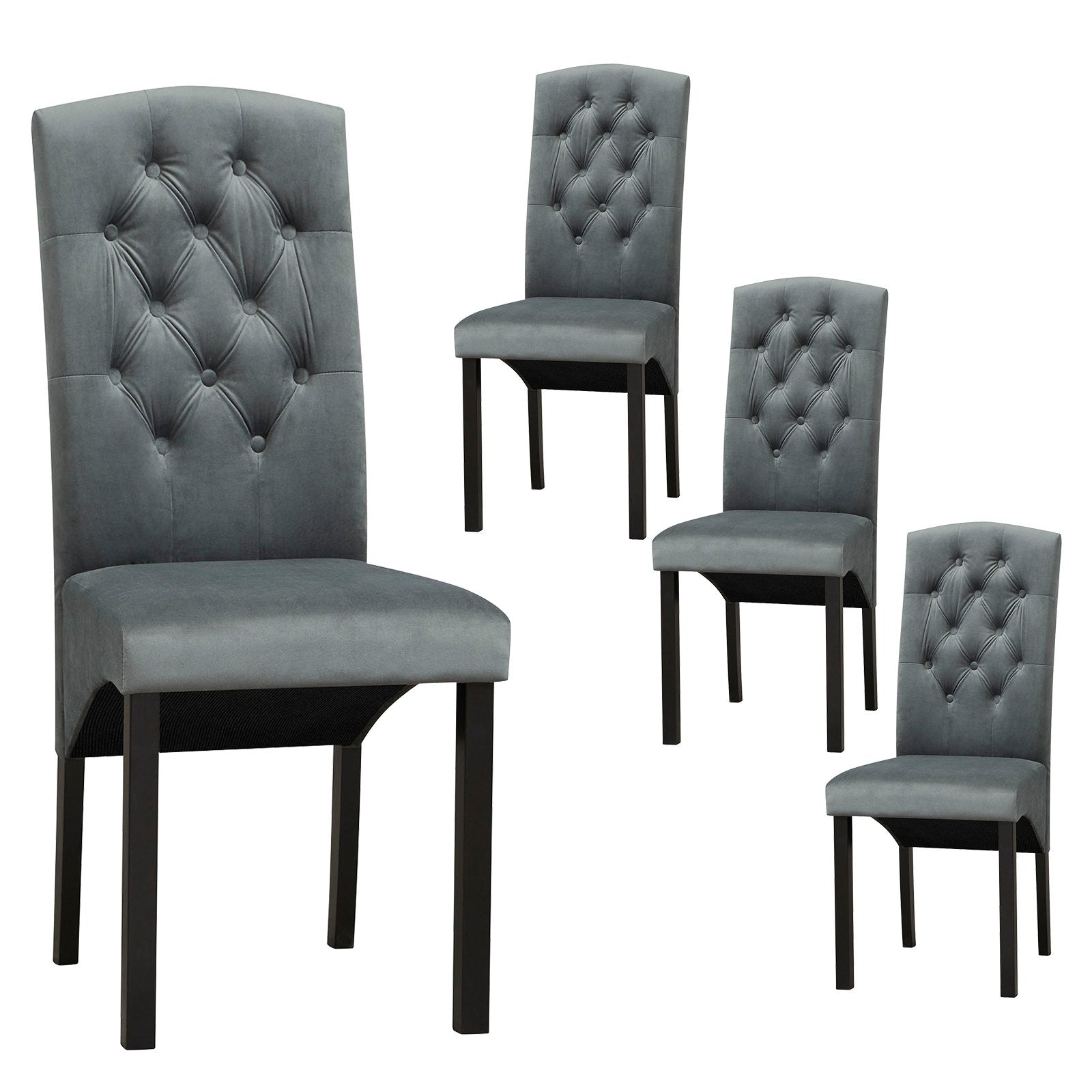 Modern Dining Chair with High Backrest High-density Sponge Cushion, Dark Gray Dining Chairs   at Gallery Canada