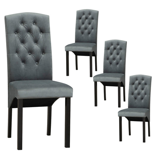 Modern Dining Chair with High Backrest High-density Sponge Cushion, Dark Gray Dining Chairs Dark Gray  at Gallery Canada