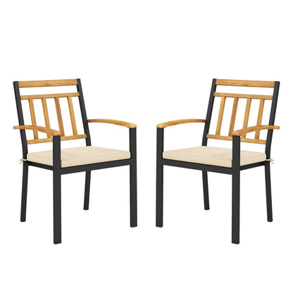 Set of 2 Patio Dining Chairs with Removable Padded Cushions-17 Inches Patio Dining Chairs Options  at Gallery Canada