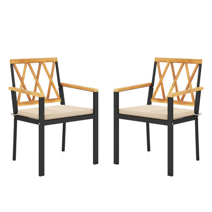 Set of 2 Patio Dining Chairs with Removable Padded Cushions-18 Inches Patio Dining Chairs Options  at Gallery Canada