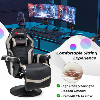 Massage Video Gaming Recliner Chair with Adjustable Height, Gray Gaming Chairs   at Gallery Canada