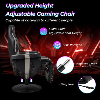 Massage Video Gaming Recliner Chair with Adjustable Height, Gray Gaming Chairs   at Gallery Canada