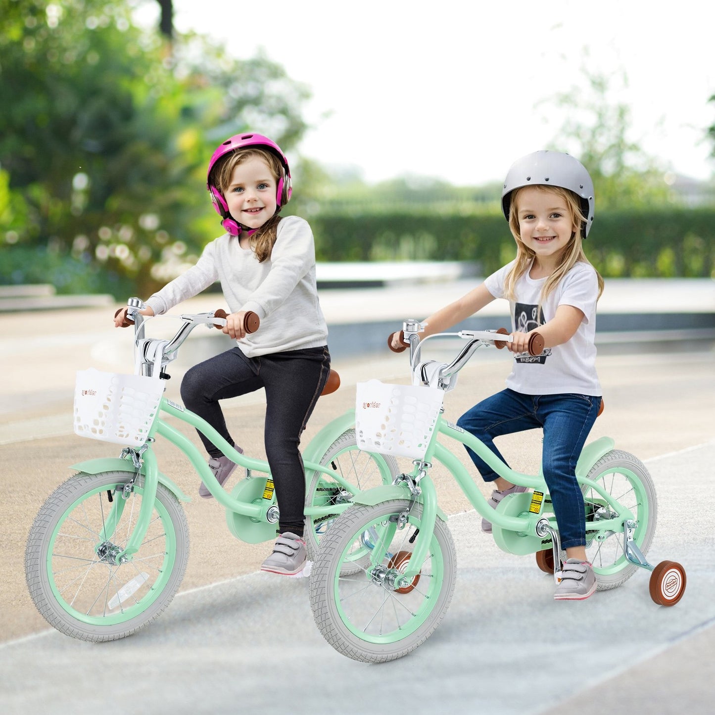 14 Inch Kids Bike with Adjustable Seat and Bell for Kids 3-8 Years Olds-14 inches, Green Kids Bike   at Gallery Canada