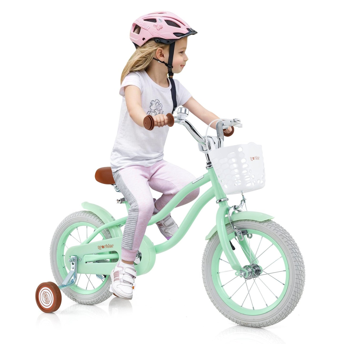 14 Inch Kids Bike with Adjustable Seat and Bell for Kids 3-8 Years Olds-14 inches, Green Kids Bike   at Gallery Canada