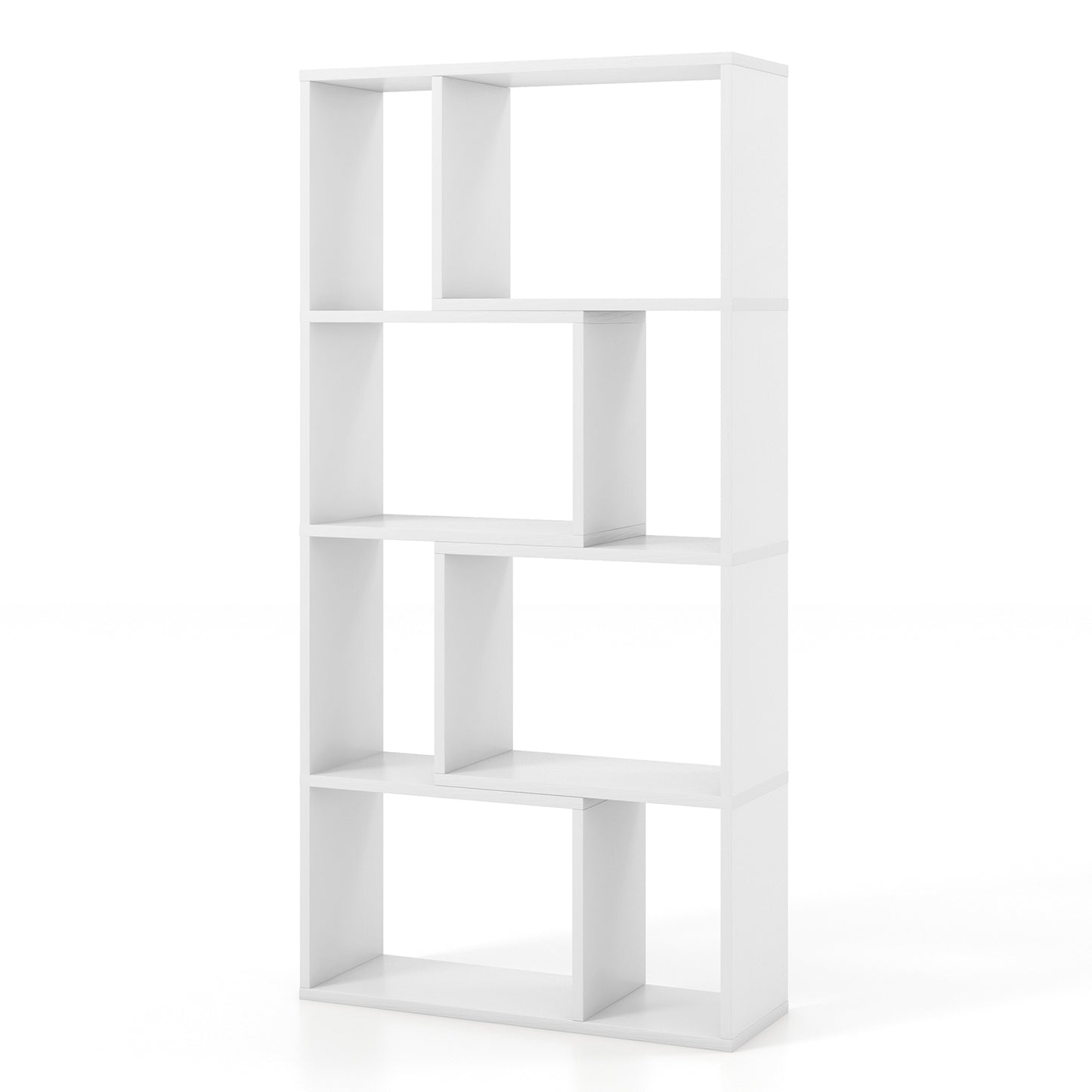 48 Inch 4-Tier Geometric Bookshelf with 8 Cubes for Living Room Bedroom, White Bookcases   at Gallery Canada