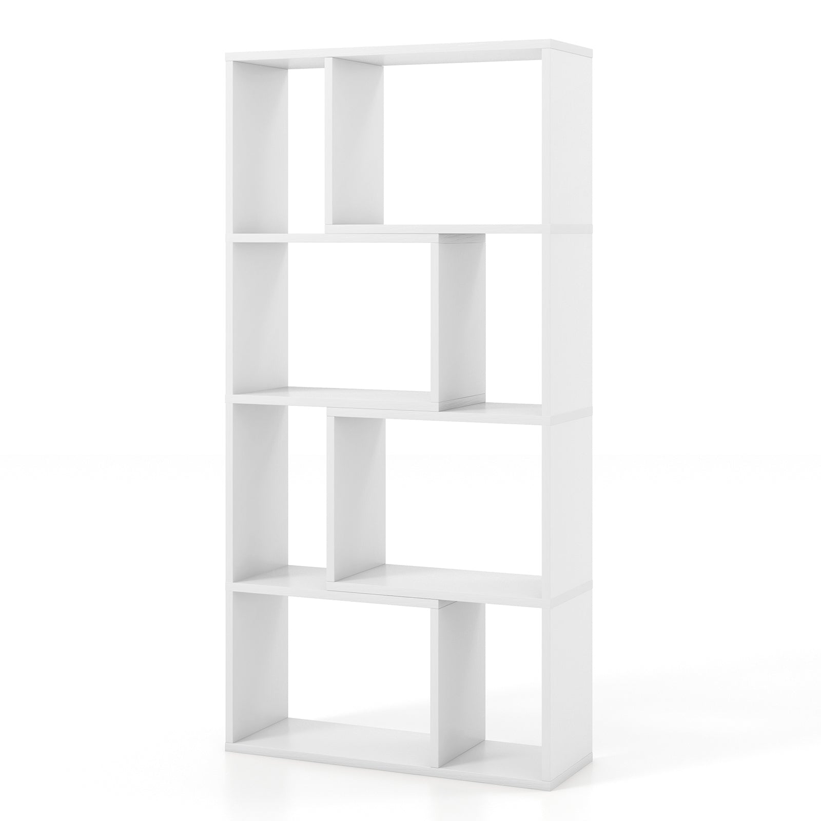 48 Inch 4-Tier Geometric Bookshelf with 8 Cubes for Living Room Bedroom, White Bookcases   at Gallery Canada