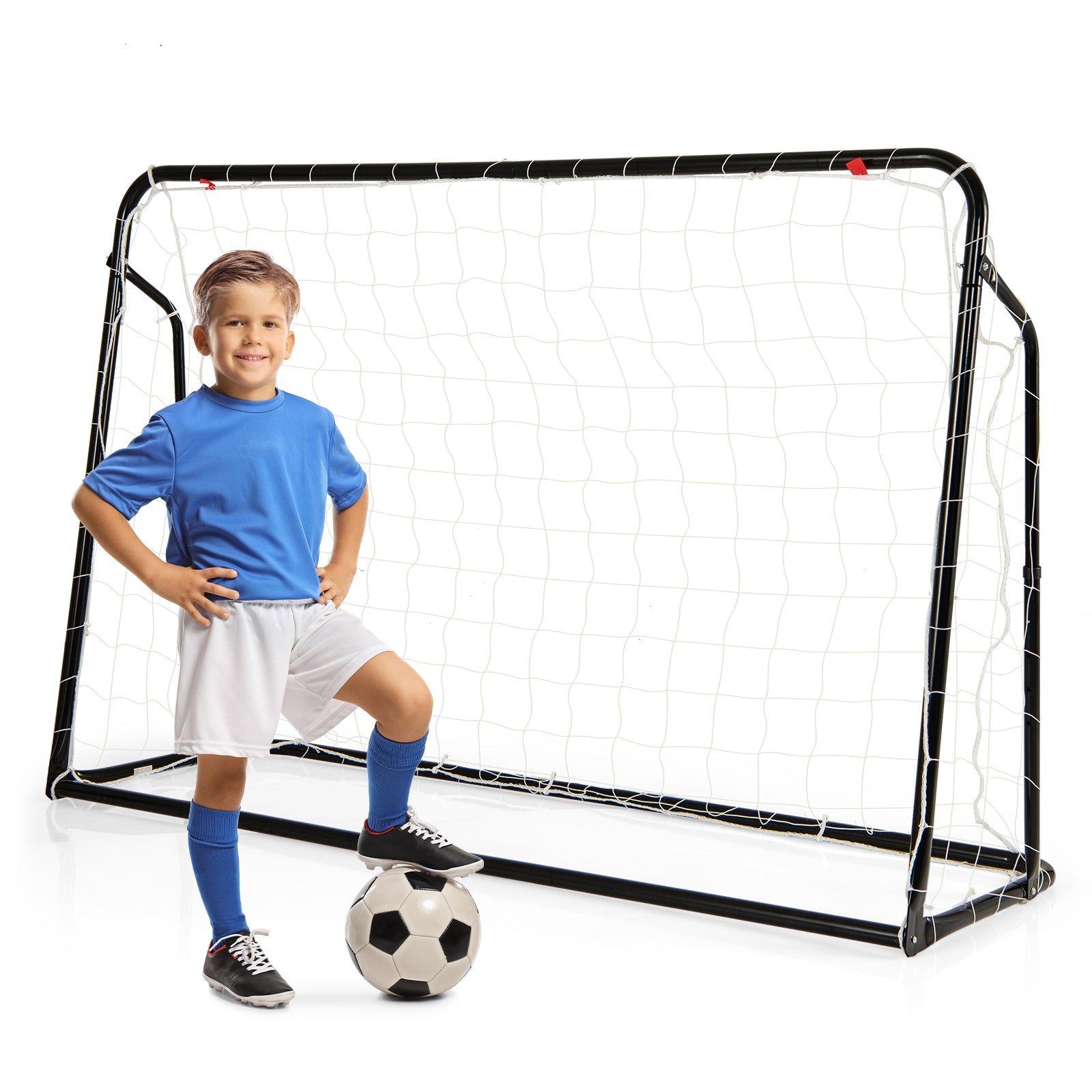 2-in-1 Kids Soccer Rebounder and Soccer Goal with Adjustable Height, Black Sport Equipments Black  at Gallery Canada