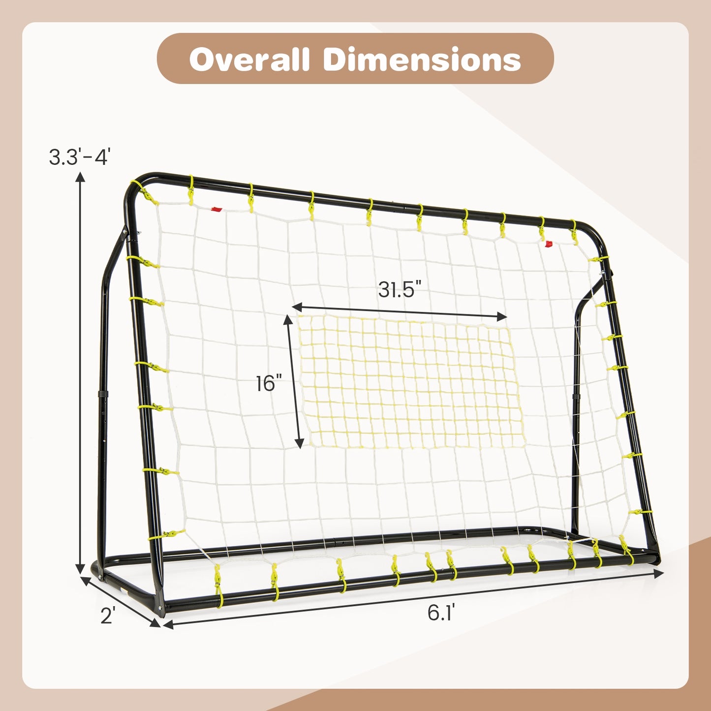 2-in-1 Kids Soccer Rebounder and Soccer Goal with Adjustable Height, Black Sport Equipments   at Gallery Canada