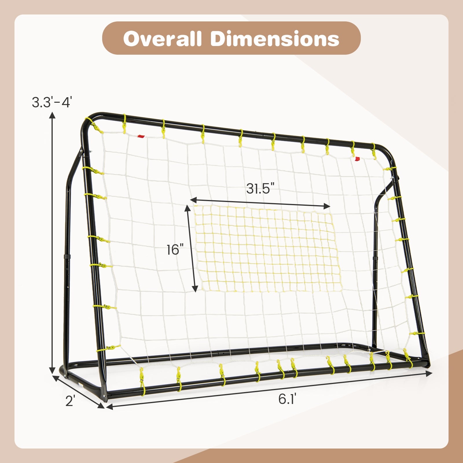 2-in-1 Kids Soccer Rebounder and Soccer Goal with Adjustable Height, Black Sport Equipments   at Gallery Canada