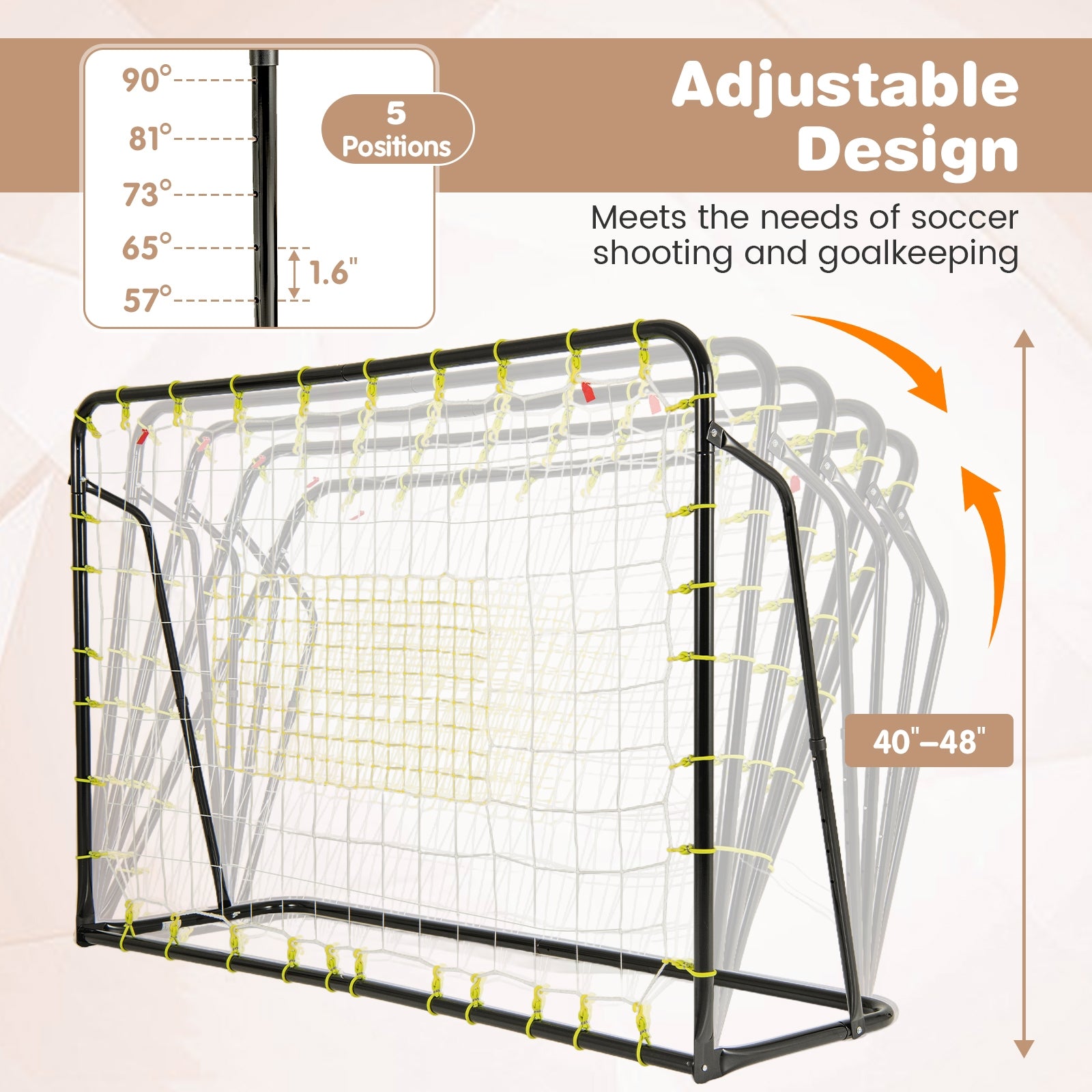 2-in-1 Kids Soccer Rebounder and Soccer Goal with Adjustable Height, Black Sport Equipments   at Gallery Canada