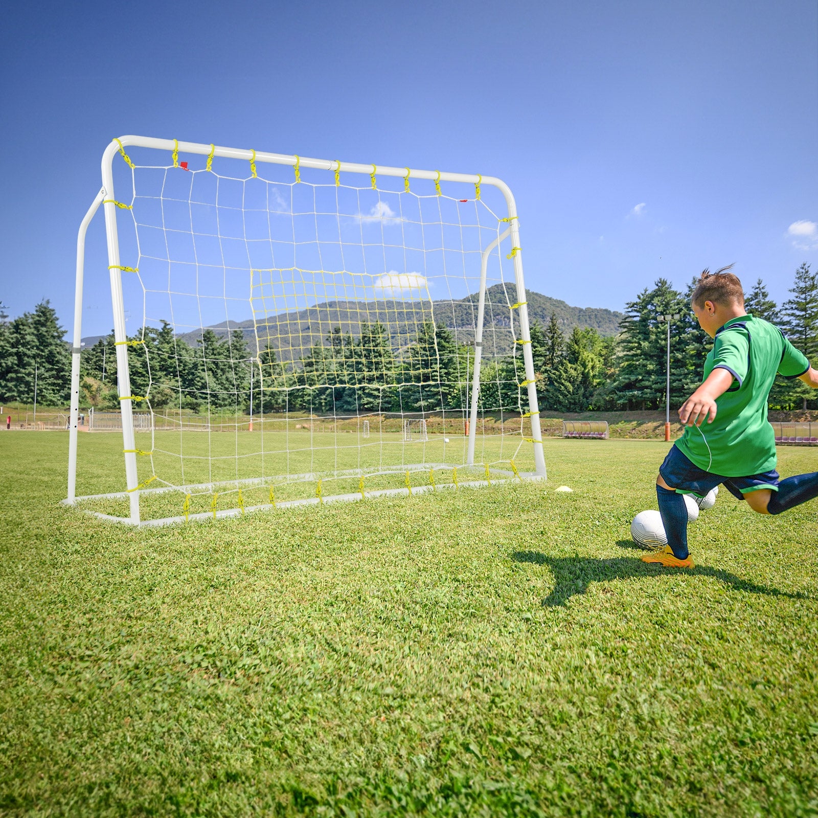 2-in-1 Kids Soccer Rebounder and Soccer Goal with Adjustable Height, White Sport Equipments   at Gallery Canada