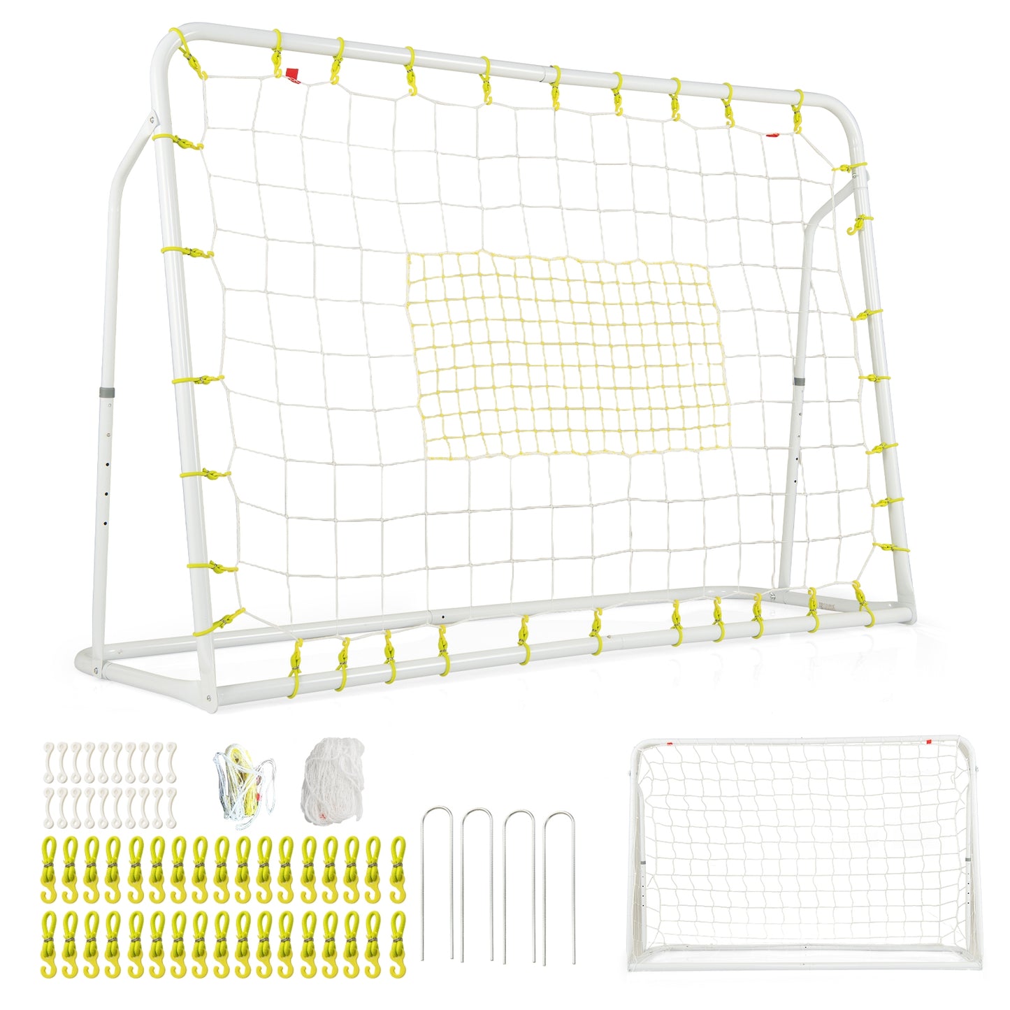 2-in-1 Kids Soccer Rebounder and Soccer Goal with Adjustable Height, White Sport Equipments   at Gallery Canada