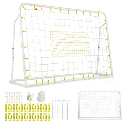 2-in-1 Kids Soccer Rebounder and Soccer Goal with Adjustable Height, White Sport Equipments   at Gallery Canada