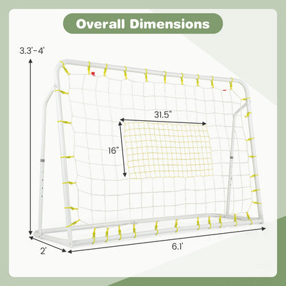 2-in-1 Kids Soccer Rebounder and Soccer Goal with Adjustable Height, White Sport Equipments   at Gallery Canada