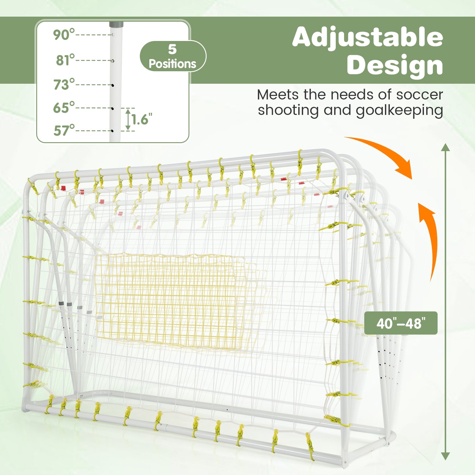 2-in-1 Kids Soccer Rebounder and Soccer Goal with Adjustable Height, White Sport Equipments   at Gallery Canada