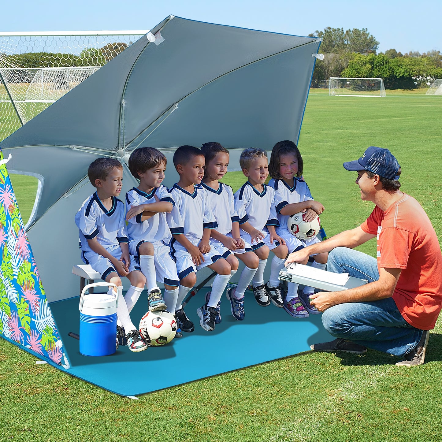 UPF50+ Sun Protection Beach Umbrella Tent with Portable Carrying Bag, Blue Tents   at Gallery Canada