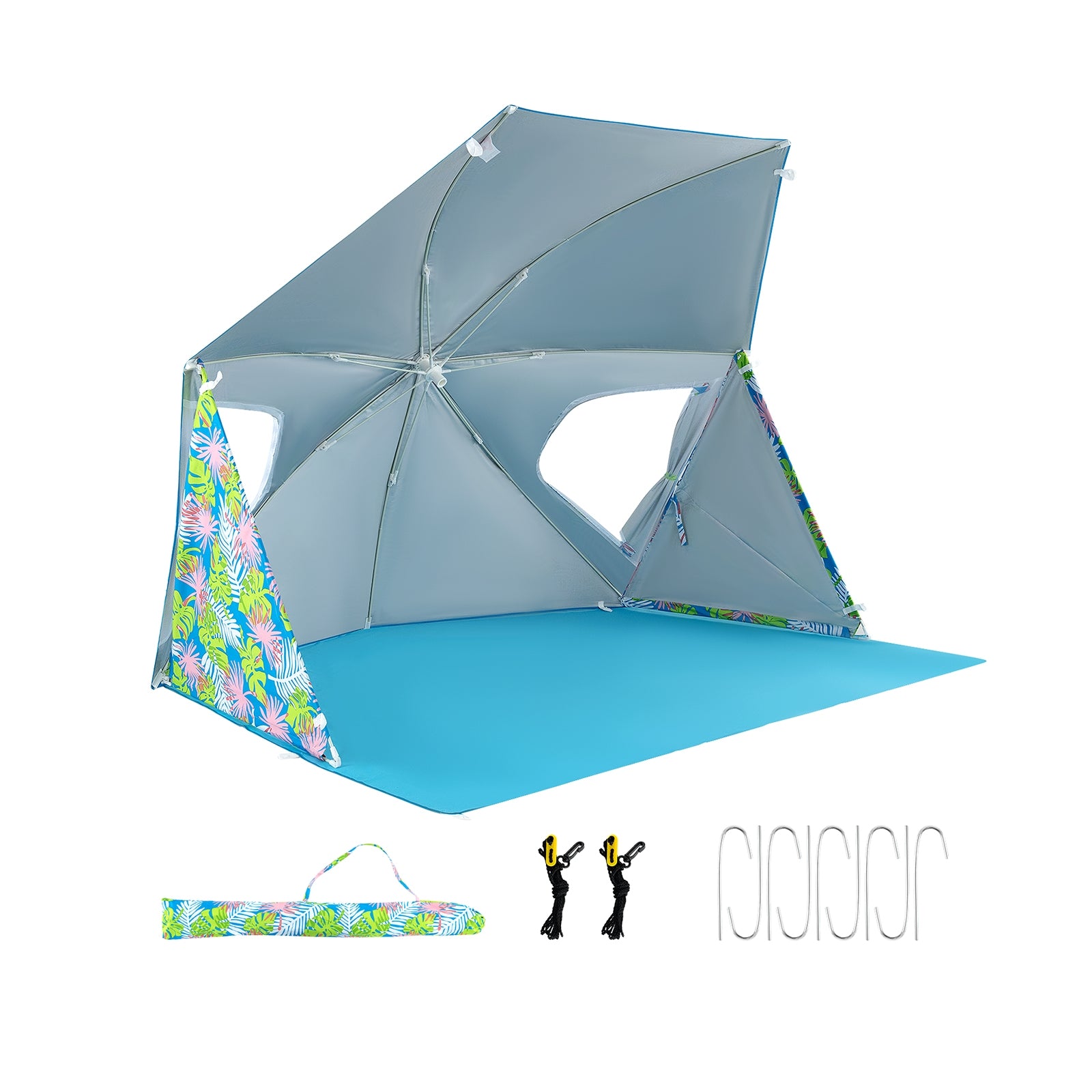 UPF50+ Sun Protection Beach Umbrella Tent with Portable Carrying Bag, Blue Tents   at Gallery Canada