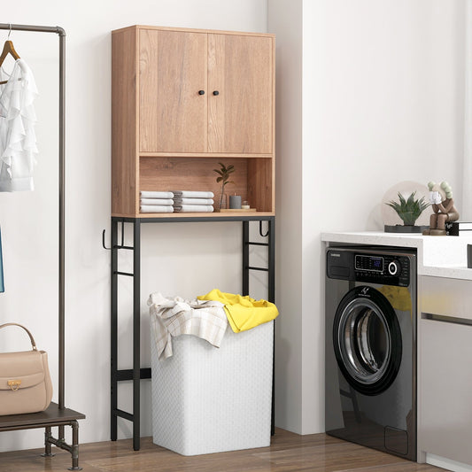 Over The Toilet Storage Cabinet with 2 Doors and Adjustable Shelf, Natural Wall Cabinets Natural  at Gallery Canada