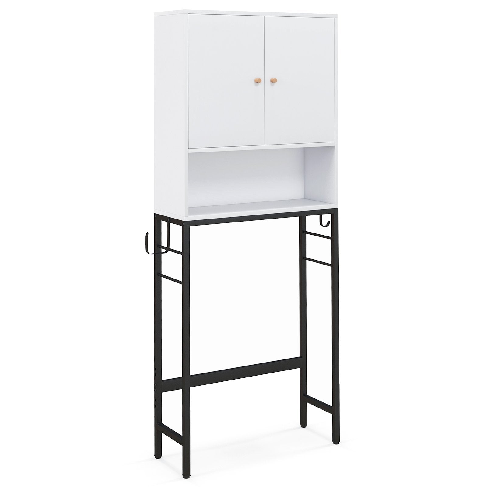 Over The Toilet Storage Cabinet with 2 Doors and Adjustable Shelf, White Wall Cabinets White  at Gallery Canada