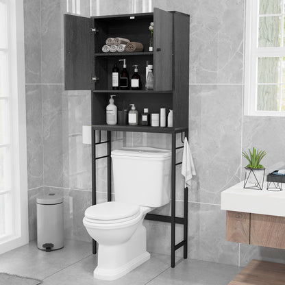 Over The Toilet Storage Cabinet with 2 Doors and Adjustable Shelf, Black Wall Cabinets   at Gallery Canada