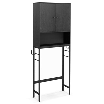 Over The Toilet Storage Cabinet with 2 Doors and Adjustable Shelf, Black Wall Cabinets Black  at Gallery Canada