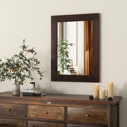 Wood Framed Wall Mirror for Bedroom Living Room Vanity Entryway, Brown Wall Mirrors   at Gallery Canada