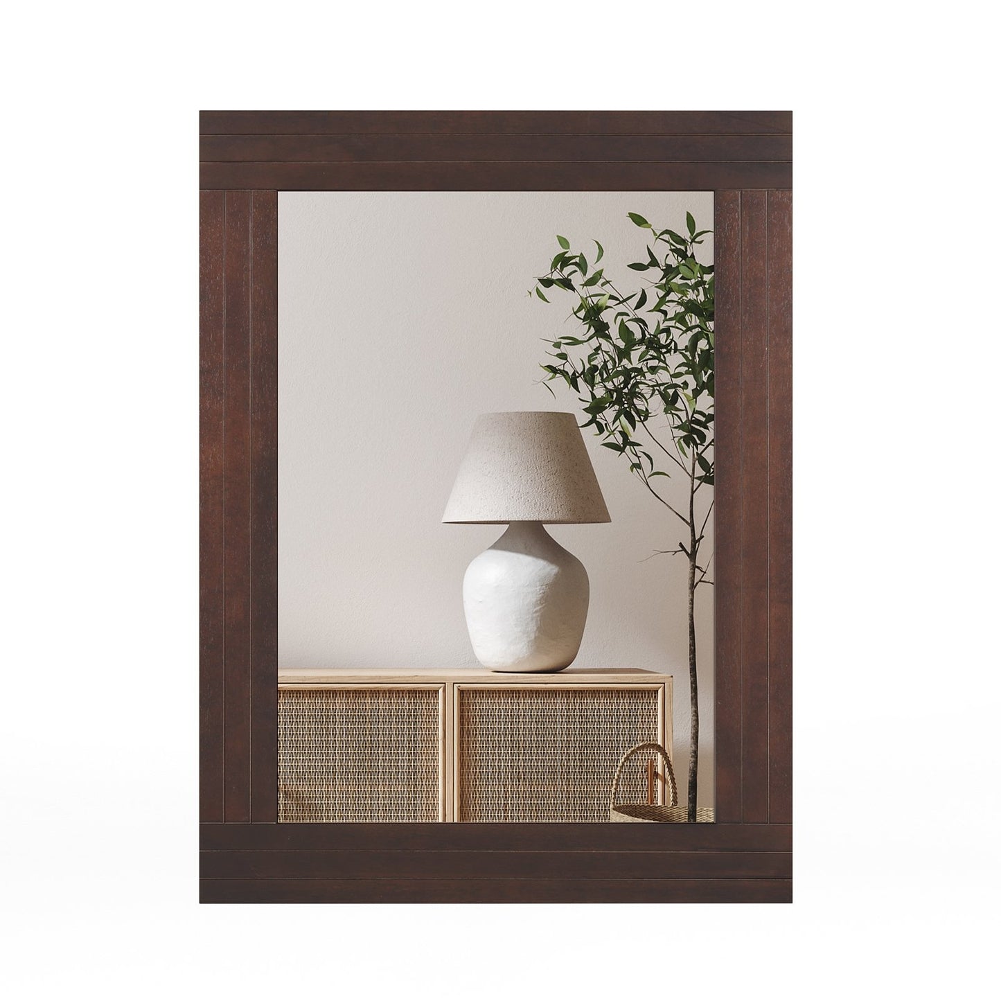 Wood Framed Wall Mirror for Bedroom Living Room Vanity Entryway, Brown Wall Mirrors Brown  at Gallery Canada