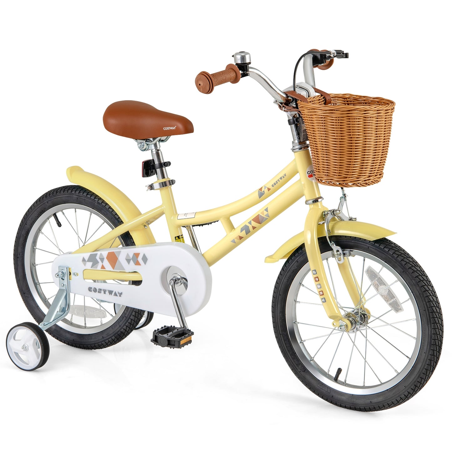 16 Inch Kids Bike Adjustable Bicycle with Reflectors and Bell for Children 4-7 Years Old-16 inches, Yellow Kids Bike Yellow  at Gallery Canada