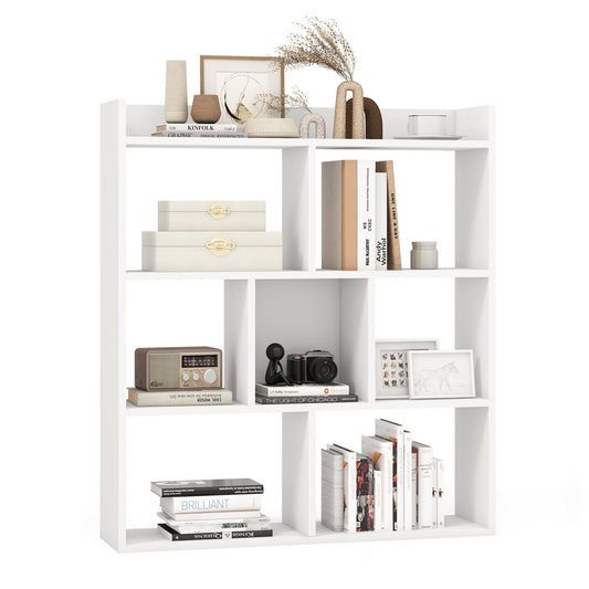 7 Cubes Open-back Bookshelf with Anti-Toppling Devices, White Bookcases White  at Gallery Canada