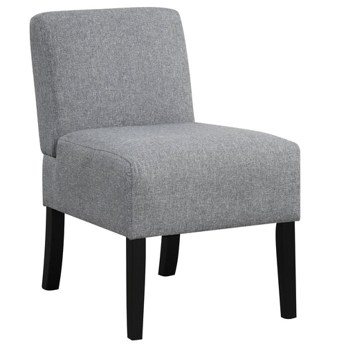 Upholstered Living Room Chair with Rubber Wood Legs, Dark Gray