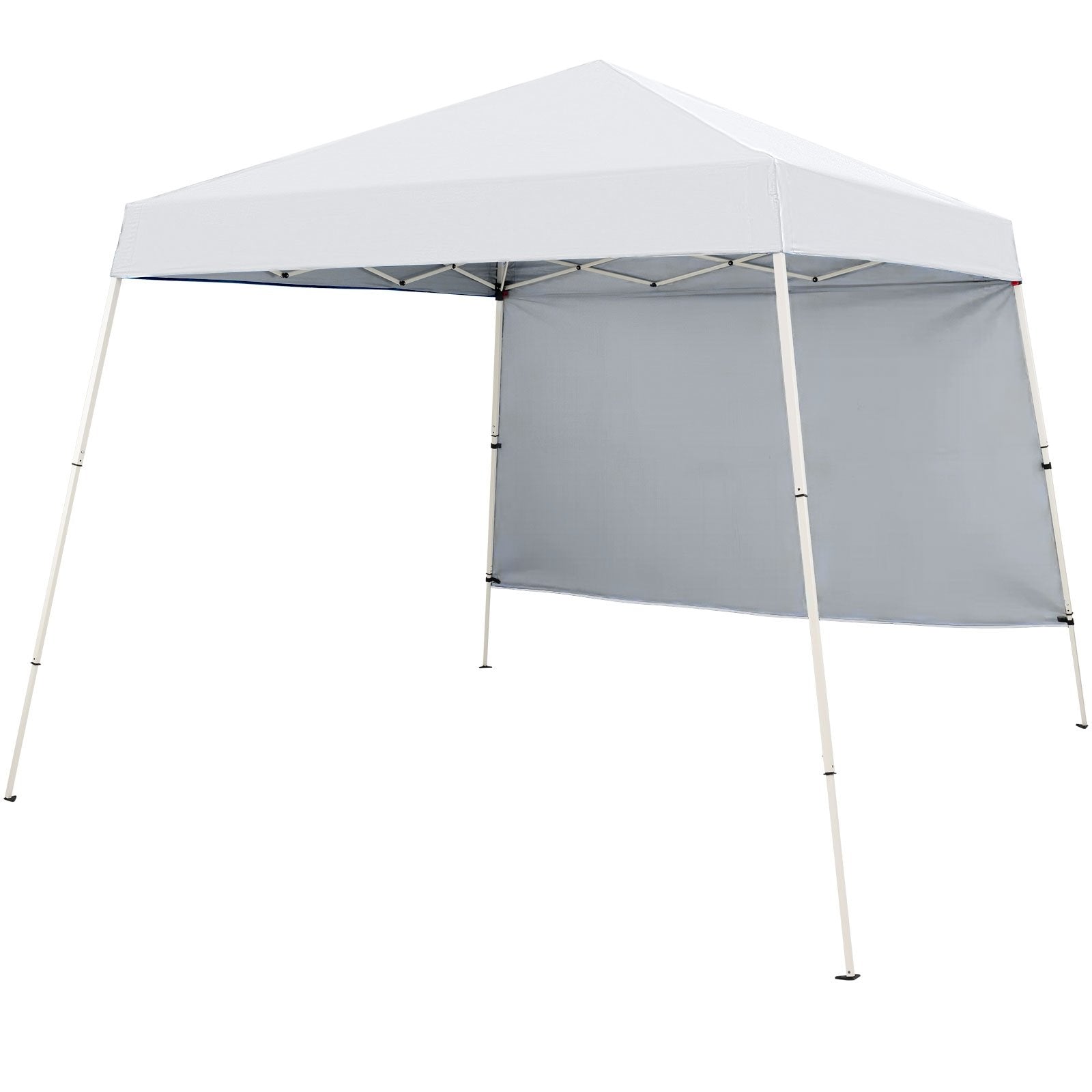 8 X 8 Feet Pop up Canopy Tent with 1 Sidewall and Portable Backpack, White