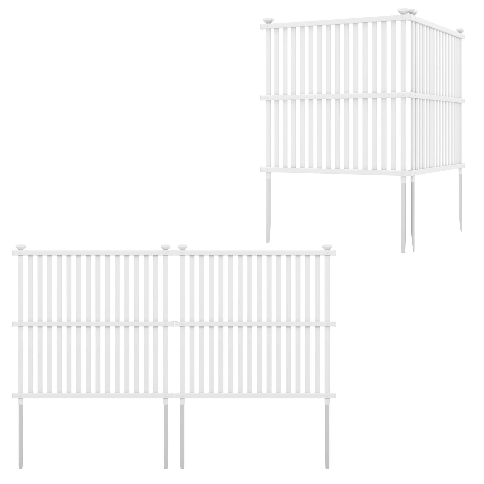 Air Conditioner Fence Panel with Metal Ground Stakes for Outside, White Decorative Fencing & Flooring   at Gallery Canada