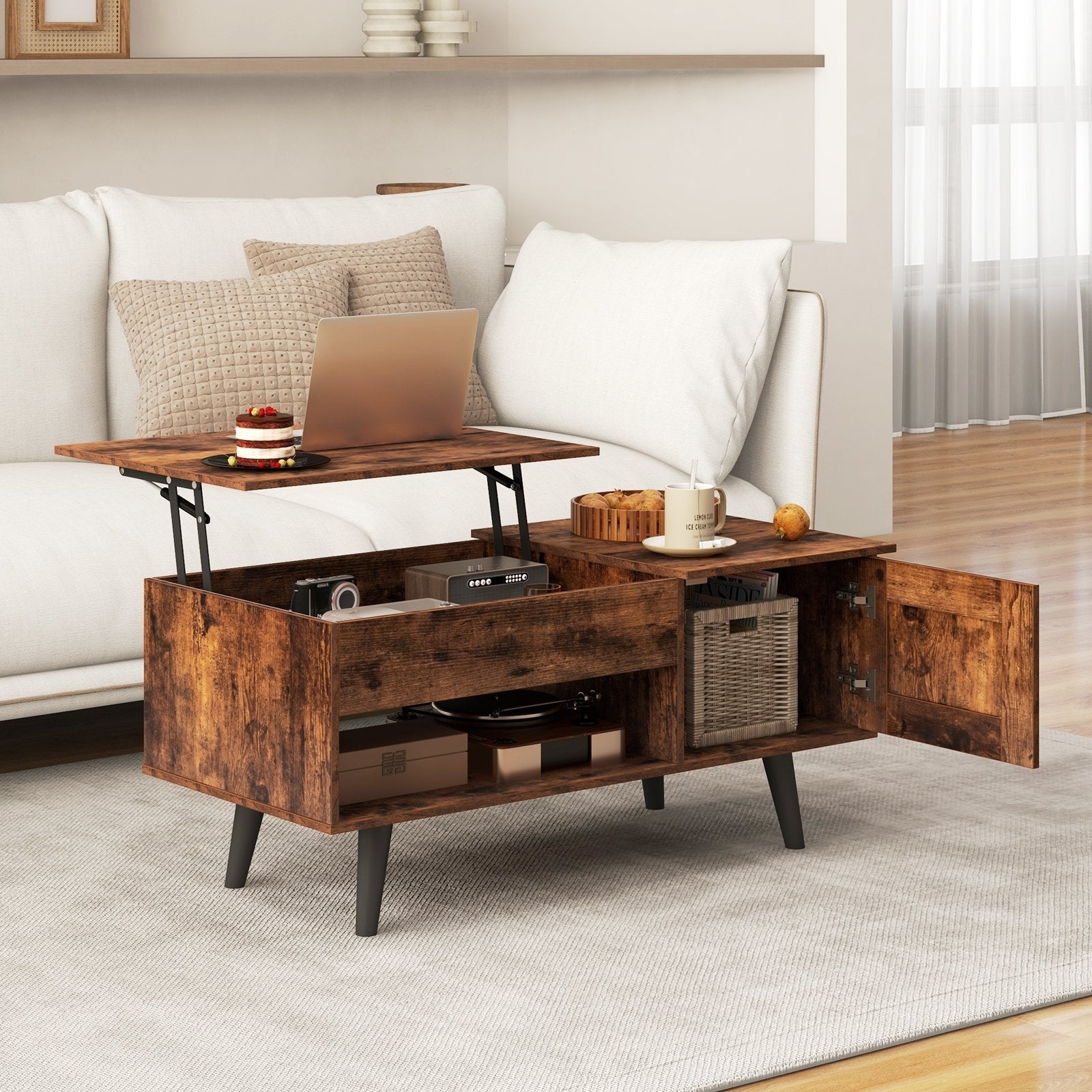 Lift Top Coffee Table with Storage and Hidden Compartment Coffee Tables   at Gallery Canada