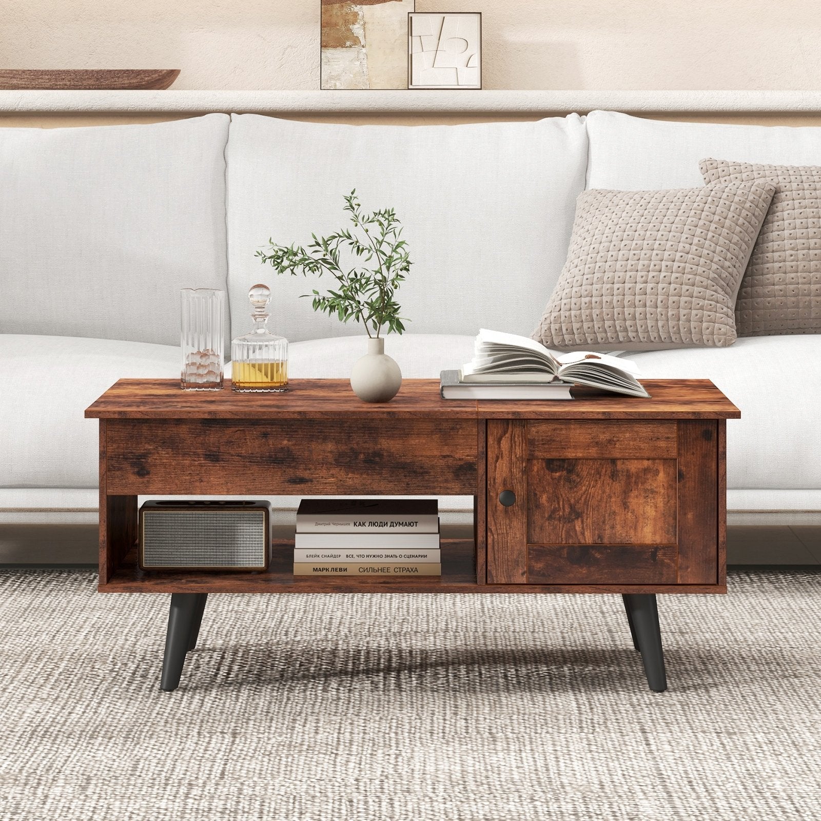 Lift Top Coffee Table with Storage and Hidden Compartment Coffee Tables   at Gallery Canada