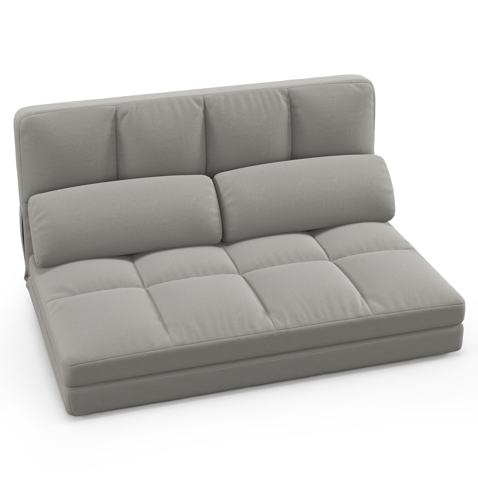 Floor Sofa Bed with 6 Positions Adjustable Backrest  Skin-friendly Velvet Cover, Light Gray Floor Chairs   at Gallery Canada