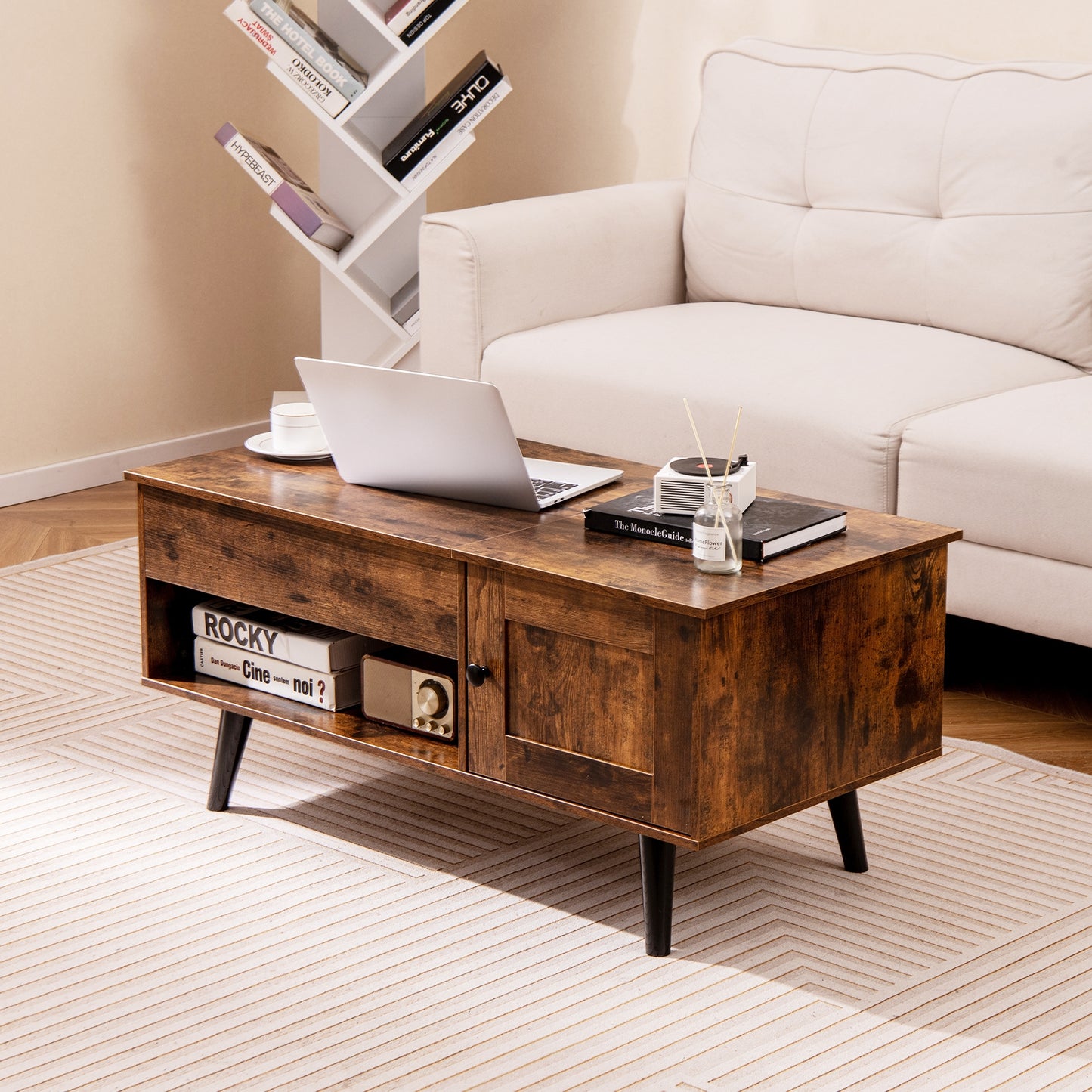 Lift Top Coffee Table with Storage and Hidden Compartment Coffee Tables   at Gallery Canada