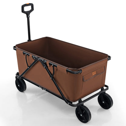 Collapsible Folding Wagon Cart with Adjustable Handlebar, Coffee Garden Carts Coffee  at Gallery Canada