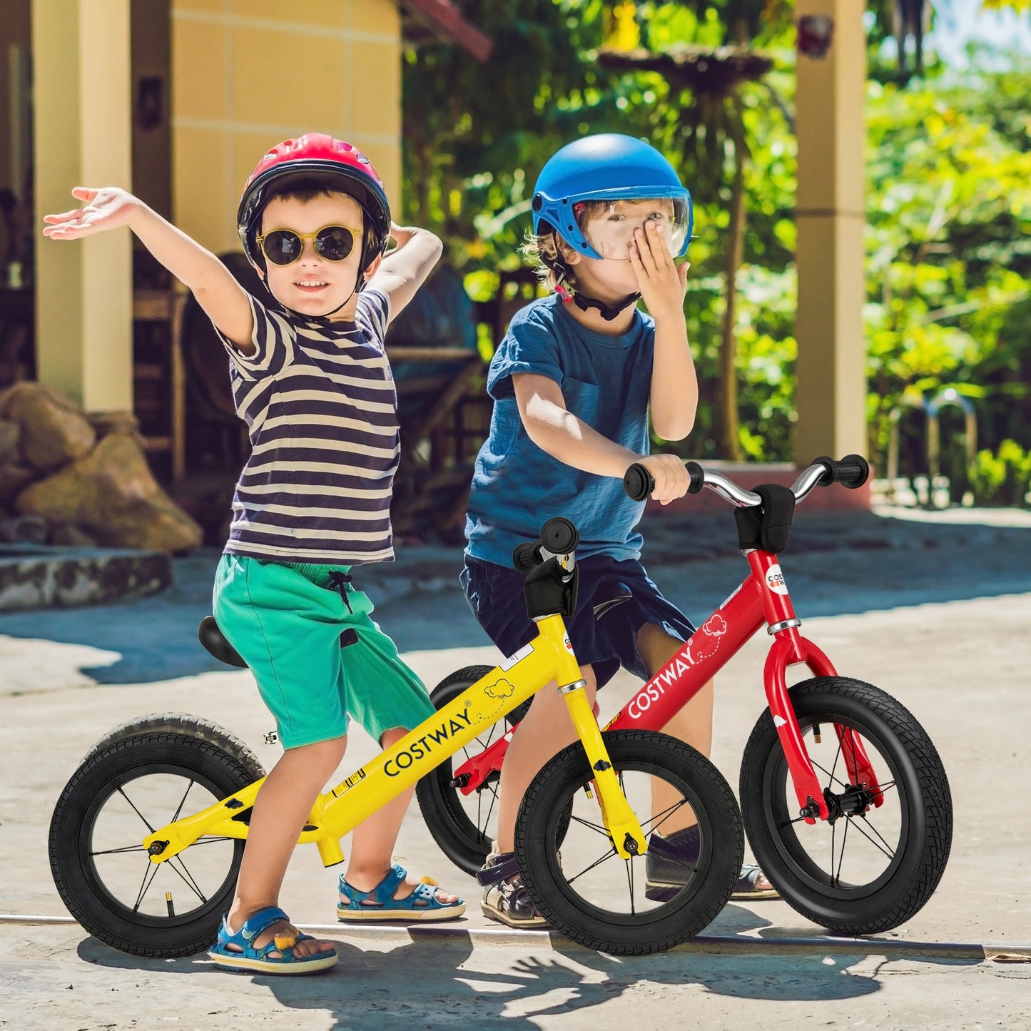 12 Inch Toddler Balance Bike with Height Adjustable Handlebar and Seat, Red Kids Bike   at Gallery Canada