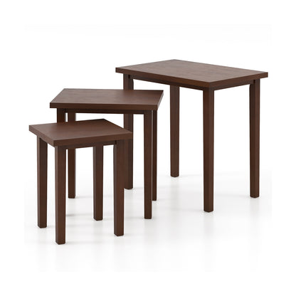 3-Piece Farmhouse Rectangle Side Table Set for Living Room, Walnut End & Side Tables Walnut  at Gallery Canada