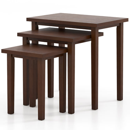 3-Piece Farmhouse Rectangle Side Table Set for Living Room, Walnut End & Side Tables   at Gallery Canada