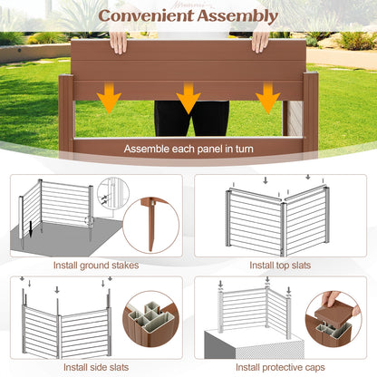 Outdoor PVC Air Conditioner Fence with 20 Inch Long Stakes, Brown Decorative Fencing & Flooring   at Gallery Canada