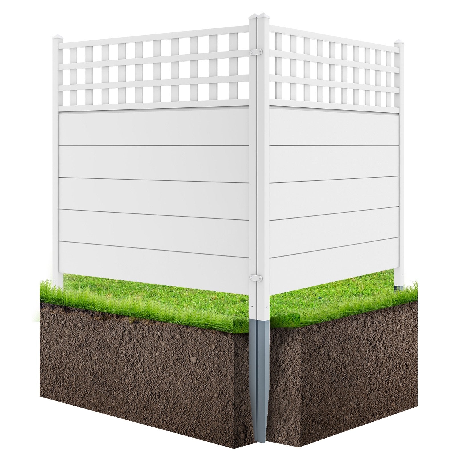 45 x 45.5 Inch Air Conditioner Fence Panels with Metal Ground Stakes, White Decorative Fencing & Flooring   at Gallery Canada