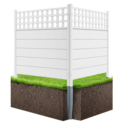 45 x 45.5 Inch Air Conditioner Fence Panels with Metal Ground Stakes, White Decorative Fencing & Flooring   at Gallery Canada