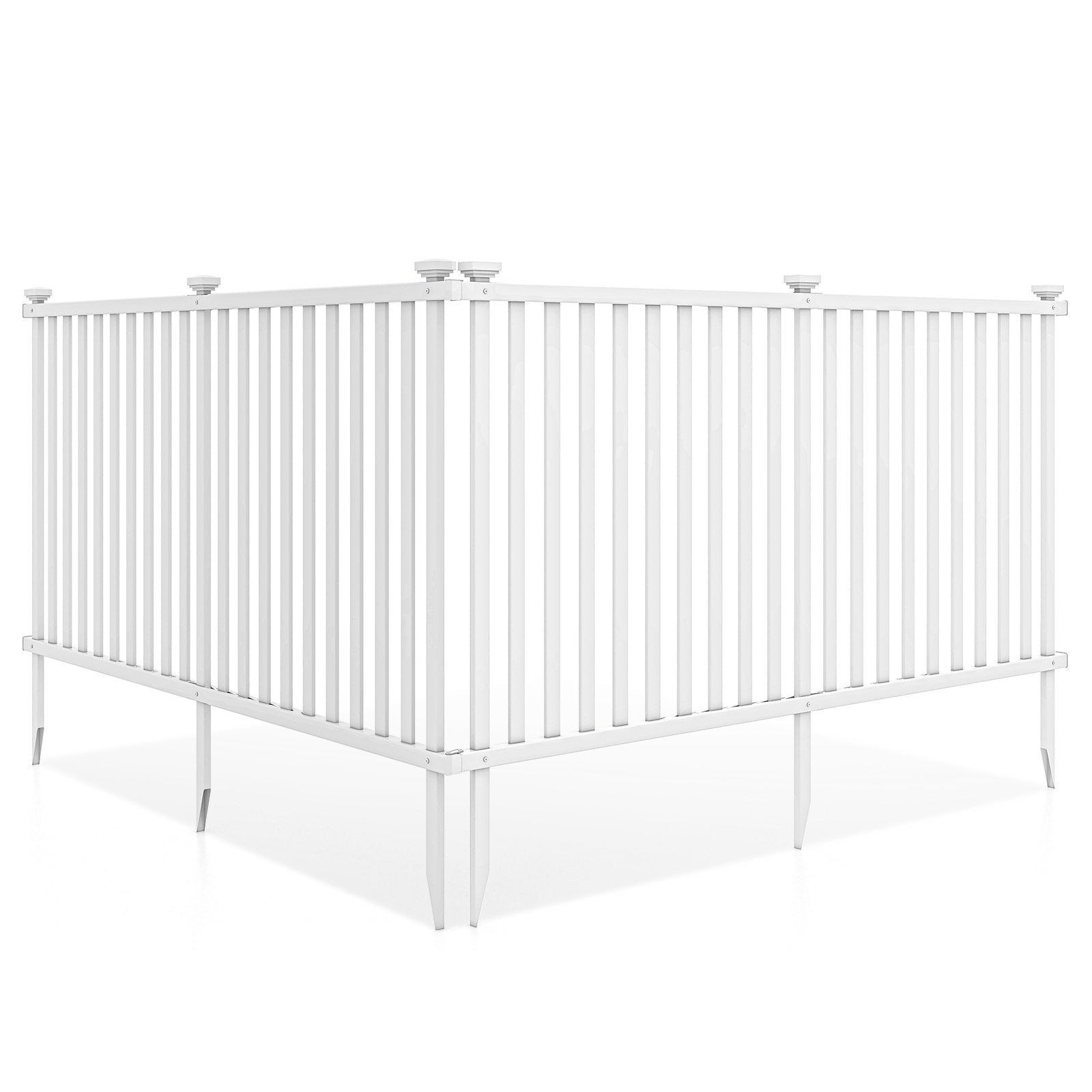 2 Piece 80 x 51 Inch Vinyl Picket Fence for Garden, White Decorative Fencing & Flooring White  at Gallery Canada