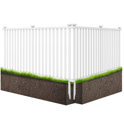 2 Piece 80 x 51 Inch Vinyl Picket Fence for Garden, White Decorative Fencing & Flooring   at Gallery Canada