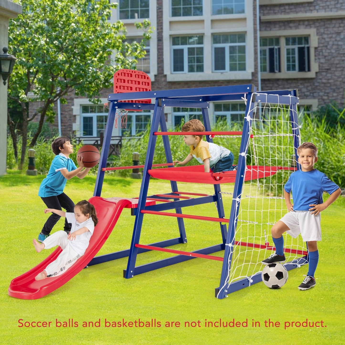 7-In-1 Metal Toddler Climbing Toys for 3-7 Years Old, Blue Climbers & Slides   at Gallery Canada