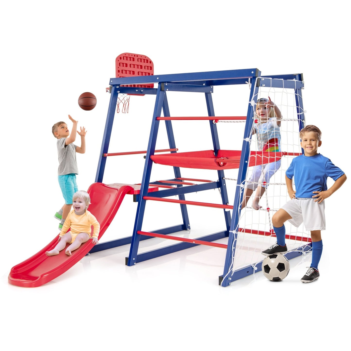 7-In-1 Metal Toddler Climbing Toys for 3-7 Years Old, Blue Climbers & Slides   at Gallery Canada