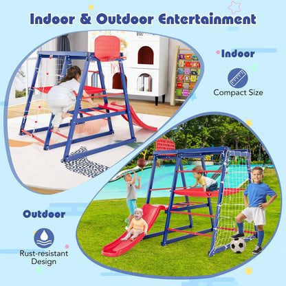 7-In-1 Metal Toddler Climbing Toys for 3-7 Years Old, Blue Climbers & Slides   at Gallery Canada