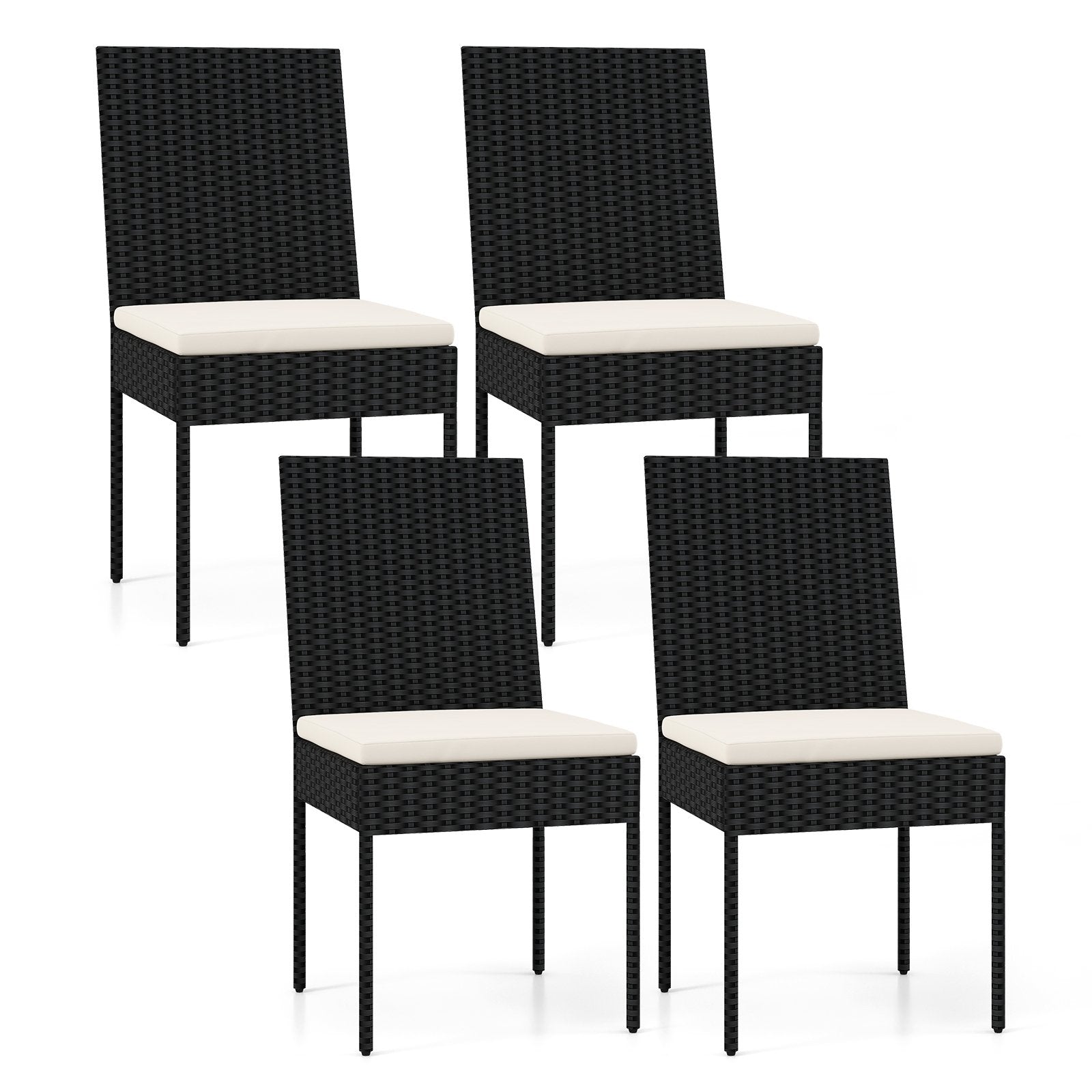 PE Wicker Patio Chairs Set of 2/4 with Cushions for Porch Deck Garden and Backyard-4 Pieces Patio Bar Furniture Options  at Gallery Canada